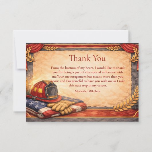 Fire Department Graduation Bedankkaart (Voorkant)