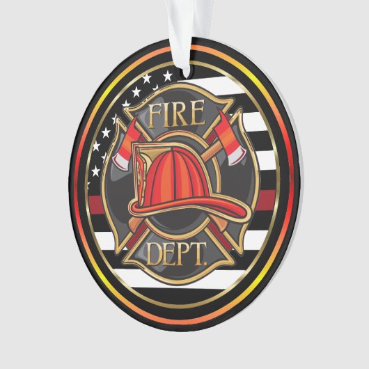 FIRE DEPARTMENT HERO Zie Terug Ornament (voorkant)