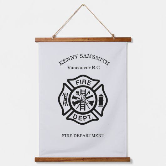 Fire Department logo Black Hangend Wandkleed (Voorkant)