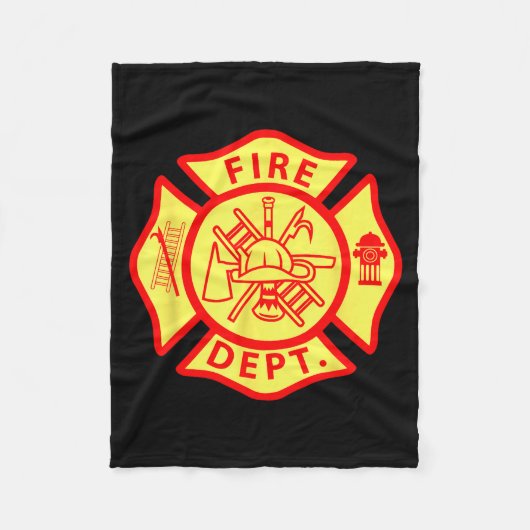 Fire Department Logo Uniform Fireman Symbol Firefi Fleece Deken (Voorkant)