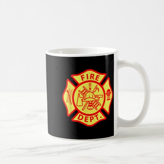 Fire Department Logo Uniform Fireman Symbol Firefi Koffiemok (Rechts)