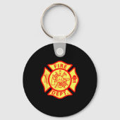 Fire Department Logo Uniform Fireman Symbol Firefi Sleutelhanger (Voorkant)