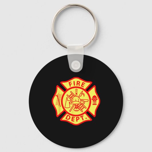 Fire Department Logo Uniform Fireman Symbol Firefi Sleutelhanger (Voorkant)