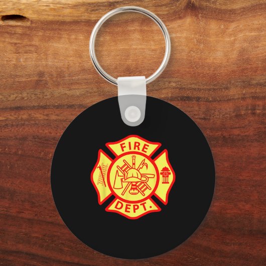 Fire Department Logo Uniform Fireman Symbol Firefi Sleutelhanger (Voorkant)