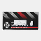 Fire Department Thin Red Line Logo Firefighter Bureaumat (Keyboard & Muis)