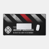 Fire Department Thin Red Line Logo Firefighter Bureaumat (Keyboard & Muis)