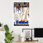 Fire Department Truck NYC 1936 WPA Poster (Thuiskantoor)