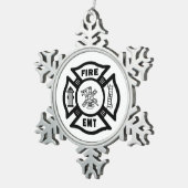 Fire Dept EMT Tin Sneeuwvlok Ornament (Rechts)