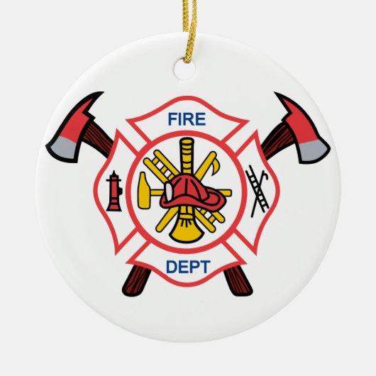 Fire Dept Keramisch Ornament (Voorkant)