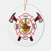 Fire Dept Keramisch Ornament (Links)