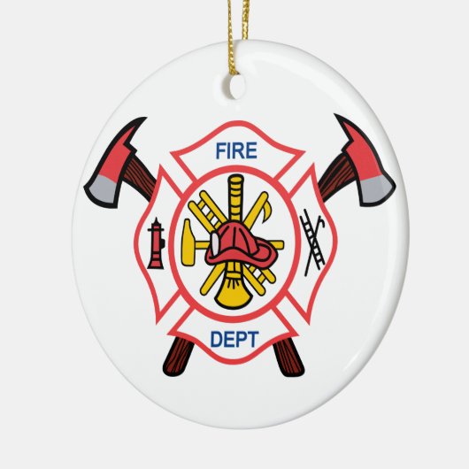 Fire Dept Keramisch Ornament (Links)