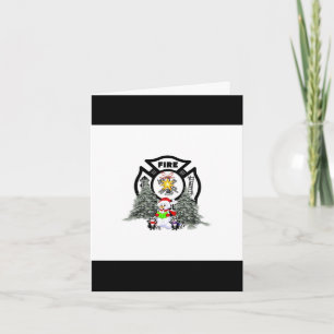 Fire Dept Kerstscène Feestdagen Kaart