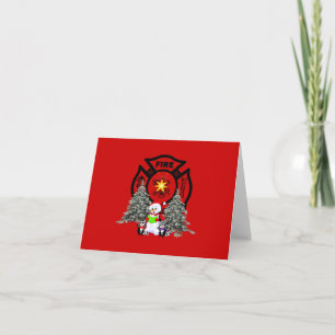 Fire Dept-kerstscène Feestdagen Kaart