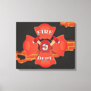 Fire Dept Logo Canvas Afdruk