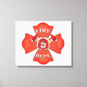 Fire Dept Logo Canvas Afdruk