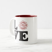 Fire Dept "LOVE" Mok met twee toonkoffie (Voorkant links)