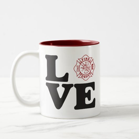 Fire Dept "LOVE" Mok met twee toonkoffie (Links)