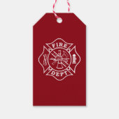 Fire Dept Maltees Cross Gift Label Cadeaulabel (Voorkant)