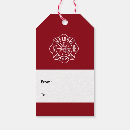 Fire Dept Maltees Cross Gift Label Cadeaulabel (Achterkant)