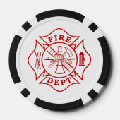 Fire Dept Maltese Cross Clay Poker Chips (Achterkant)