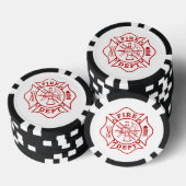 Fire Dept Maltese Cross Clay Poker Chips (Opstapeling)