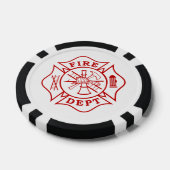 Fire Dept Maltese Cross Clay Poker Chips (Enkel)