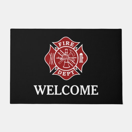 Fire Dept Maltese Cross Doormat Deurmat (Voorkant)
