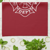 Fire Dept Maltese Cross Kitchen Towel 16 x 24 inch Theedoek (Gevouwen)