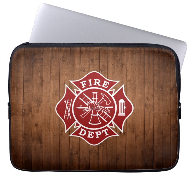 Fire Dept Maltese Cross-laptoptas Laptop Sleeve (Voorkant)