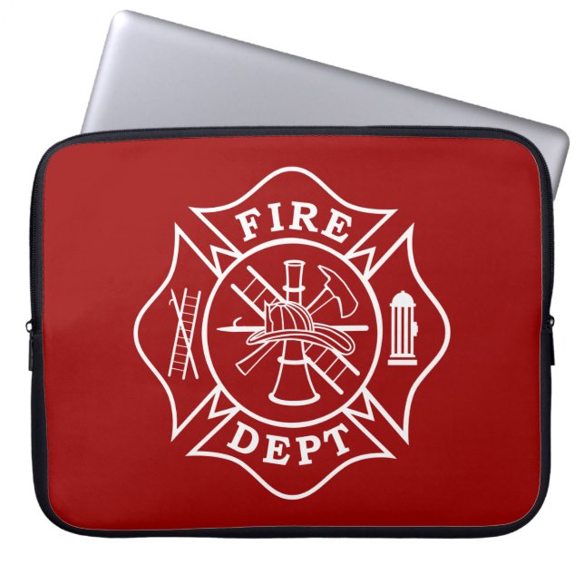 Fire Dept Maltese Cross-laptoptas Laptop Sleeve (Voorkant)