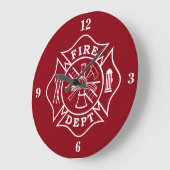 Fire Dept Maltese Cross Large Wall Clock Grote Klok (Hoek)