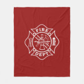 Fire Dept Maltese Cross Medium Fleece Blanket (Voorkant)