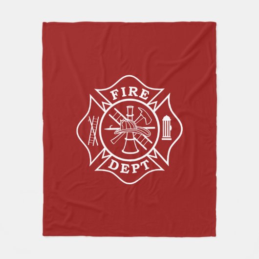 Fire Dept Maltese Cross Medium Fleece Blanket (Voorkant)