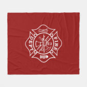 Fire Dept Maltese Cross Medium Fleece Blanket (Voorkant (Horizontaal))