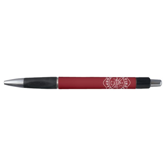 Fire Dept Maltese Cross Pen Rubber Grip Pen (Voorkant)