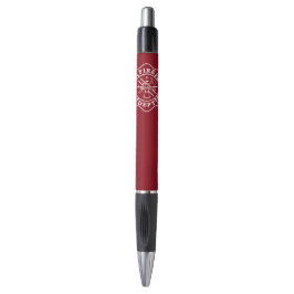 Fire Dept Maltese Cross Pen Rubber Grip Pen
