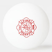 Fire Dept Maltese Cross Ping Pong Ball (1 ster) (Voorkant)