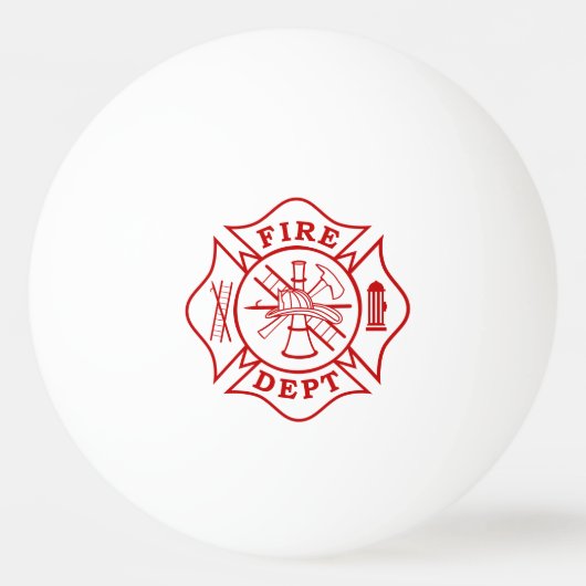 Fire Dept Maltese Cross Ping Pong Ball (1 ster) (Voorkant)