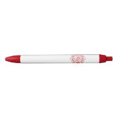 Fire Dept Maltese Cross Red Trim Pen, zwarte inkt Pen (Voorkant)