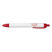 Fire Dept Maltese Cross Red Trim Pen, zwarte inkt Pen (Bodem)