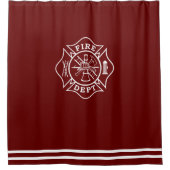 Fire Dept Maltese Cross Shower Curtain Douchegordijn (Voorkant)