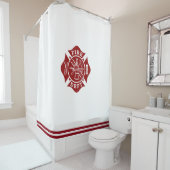 Fire Dept Maltese Cross Shower Curtain Douchegordijn (In situ)