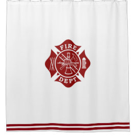 Fire Dept Maltese Cross Shower Curtain Douchegordijn
