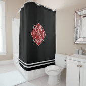 Fire Dept Maltese Cross Shower Curtain Douchegordijn (In situ)