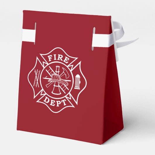 Fire Dept Maltese Cross Tent Favor Box Bedankdoosjes (Achterkant)