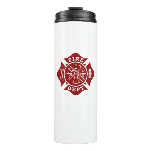 Fire Dept Maltese Cross Thermal Tumbler Thermosbeker (Voorkant)