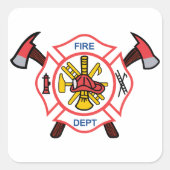Fire Dept Vierkante Sticker (Voorkant)