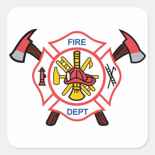 Fire Dept Vierkante Sticker (Voorkant)