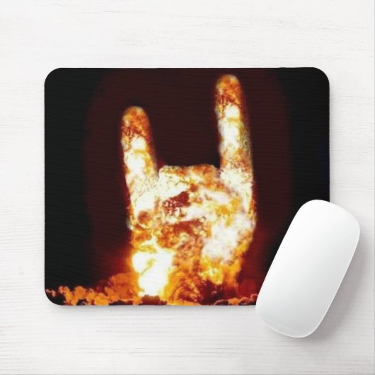 Fire Devil Horns Gepersonaliseerd Muismat (Met muis)
