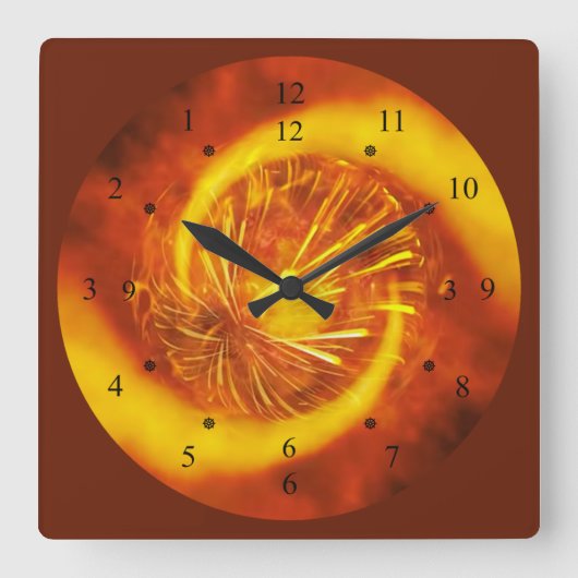 Fire Diamond V2 ~ Time Machine Clock ~ Vierkante Klok (Voorkant)